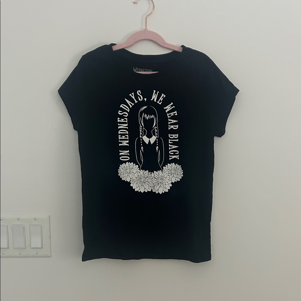 Wednesday Addams Girls XL 14 Graphic T Shirt On Wednesdays We Wear Black